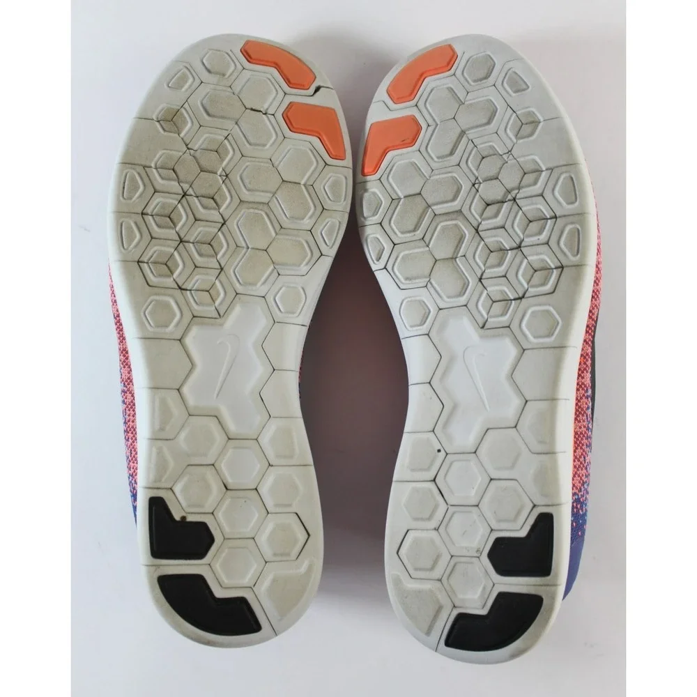 Nike Free Run Distance Womens Sz 9 Running Shoes Blue Purple Orange Trainers Gym - Picture 7 of 8